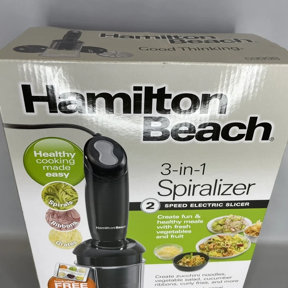Hamilton Beach 3-in-1 Spiralizer 2 Speed‎ Electric Slicer 59998 - New